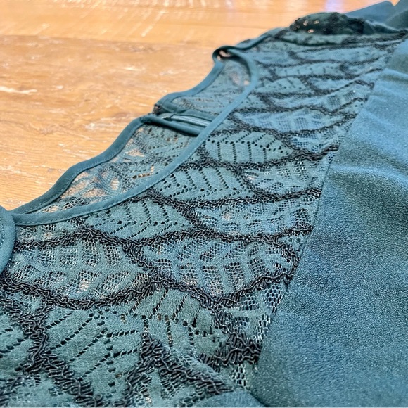 KARL LAGERFELD Teal Green Dress with Lace - Picture 4 of 5